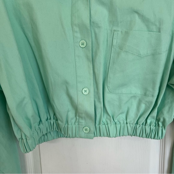 ASOS DESIGN Mint Cropped Shirt Jacket - Picture 12 of 14